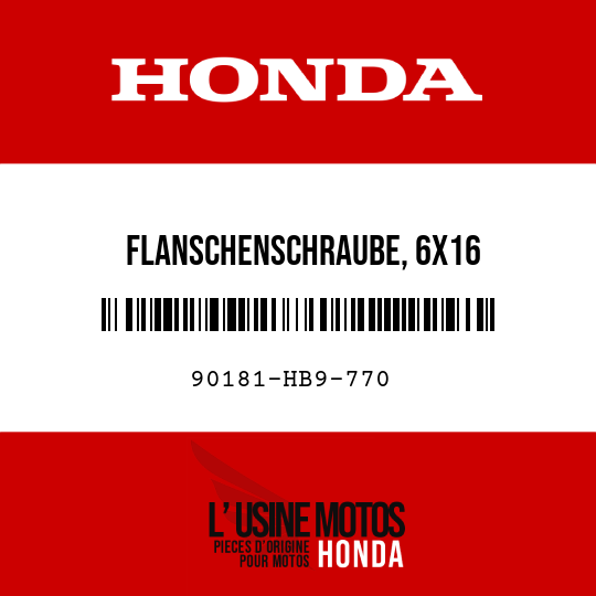 image de 90181-HB9-770 FLANSCHENSCHRAUBE, 6X16