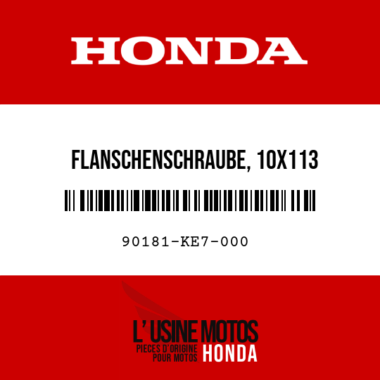 image de 90181-KE7-000 FLANSCHENSCHRAUBE, 10X113