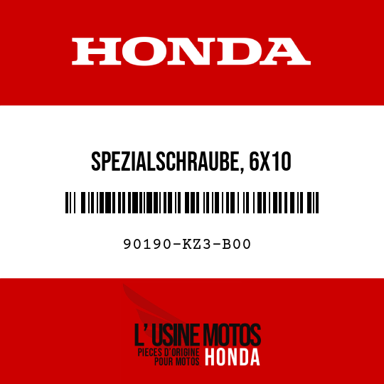 image de 90190-KZ3-B00 SPEZIALSCHRAUBE, 6X10