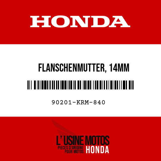 image de 90201-KRM-840 FLANSCHENMUTTER, 14MM
