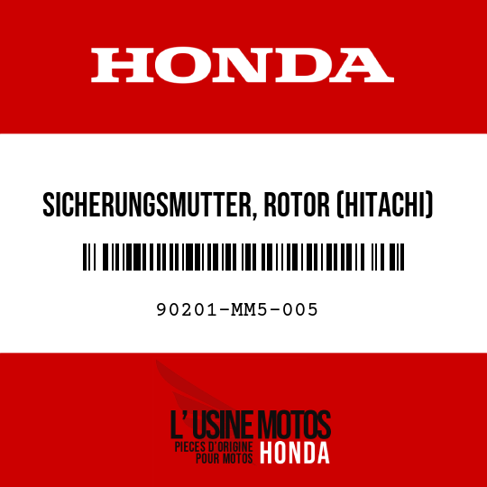 image de 90201-MM5-005 SICHERUNGSMUTTER, ROTOR (HITACHI)