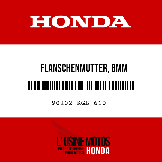 image de 90202-KGB-610 FLANSCHENMUTTER, 8MM
