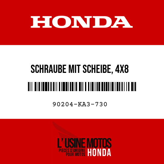 image de 90204-KA3-730 SCHRAUBE MIT SCHEIBE, 4X8