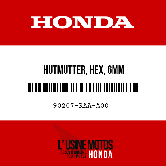 image de 90207-RAA-A00 HUTMUTTER, HEX, 6MM