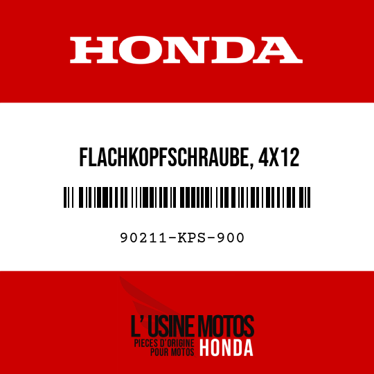 image de 90211-KPS-900 FLACHKOPFSCHRAUBE, 4X12