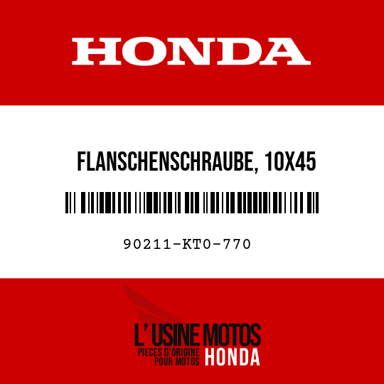 image de 90211-KT0-770 FLANSCHENSCHRAUBE, 10X45