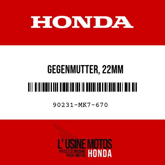 image de 90231-MK7-670 GEGENMUTTER, 22MM