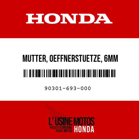 image de 90301-693-000 MUTTER, OEFFNERSTUETZE, 6MM