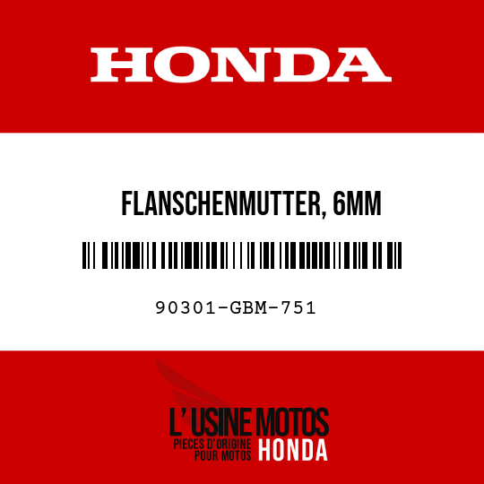 image de 90301-GBM-751 FLANSCHENMUTTER, 6MM