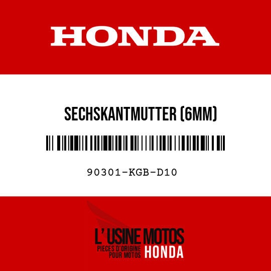 image de 90301-KGB-D10 SECHSKANTMUTTER (6MM)