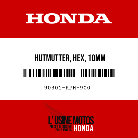 image de 90301-KPH-900 HUTMUTTER, HEX, 10MM