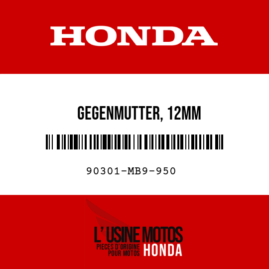 image de 90301-MB9-950 GEGENMUTTER, 12MM
