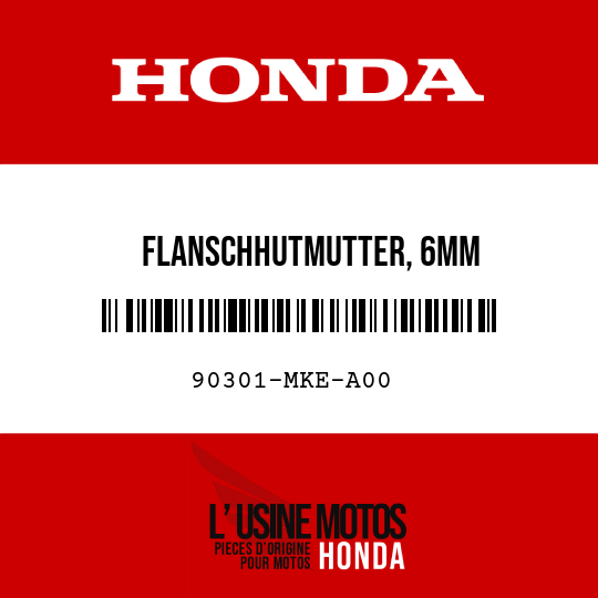 image de 90301-MKE-A00 FLANSCHHUTMUTTER, 6MM