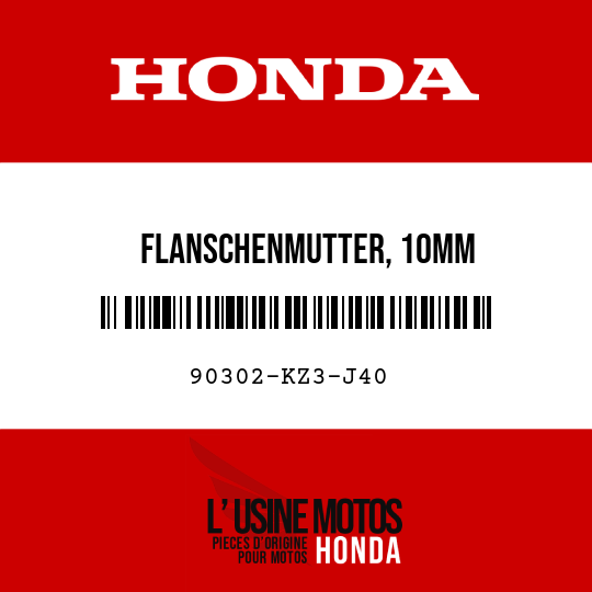 image de 90302-KZ3-J40 FLANSCHENMUTTER, 10MM