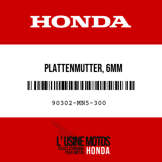 image de 90302-MN5-300 PLATTENMUTTER, 6MM