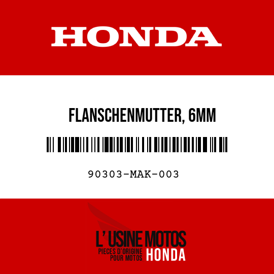 image de 90303-MAK-003 FLANSCHENMUTTER, 6MM