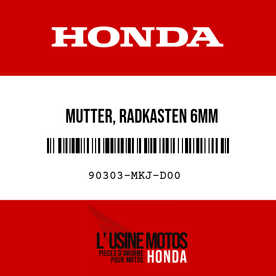 image de 90303-MKJ-D00 MUTTER, RADKASTEN 6MM