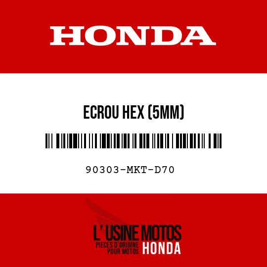 image de 90303-MKT-D70 ECROU HEX (5MM)