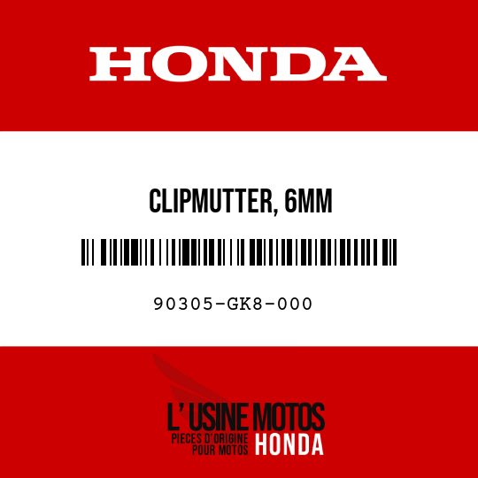 image de 90305-GK8-000 CLIPMUTTER, 6MM