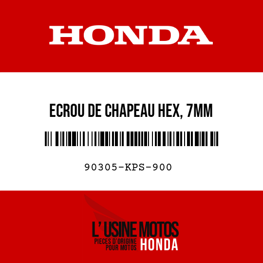 image de 90305-KPS-900 ECROU DE CHAPEAU HEX, 7MM