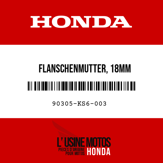 image de 90305-KS6-003 FLANSCHENMUTTER, 18MM