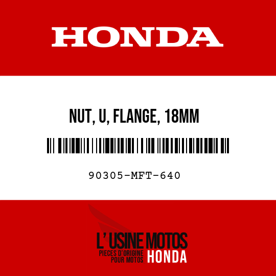 image de 90305-MFT-640 NUT, U, FLANGE, 18MM