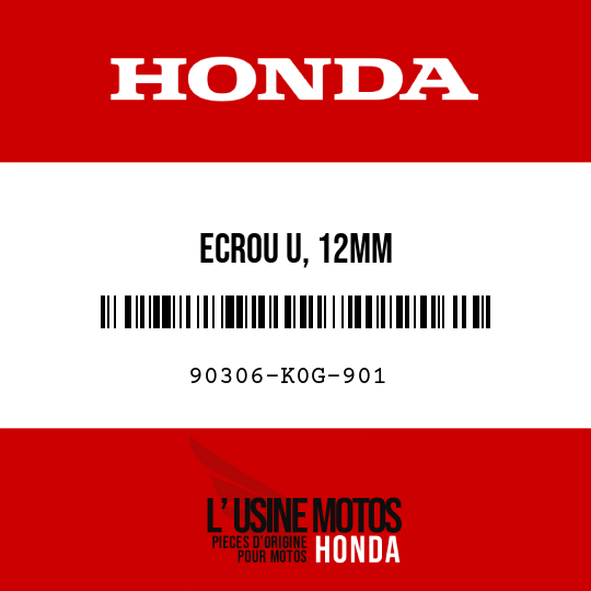 image de 90306-K0G-901 ECROU U, 12MM
