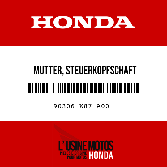 image de 90306-K87-A00 MUTTER, STEUERKOPFSCHAFT