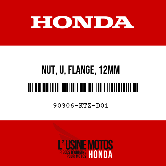 image de 90306-KTZ-D01 NUT, U, FLANGE, 12MM