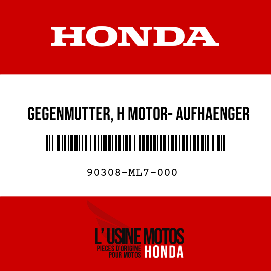 image de 90308-ML7-000 GEGENMUTTER, H MOTOR- AUFHAENGER 22MM