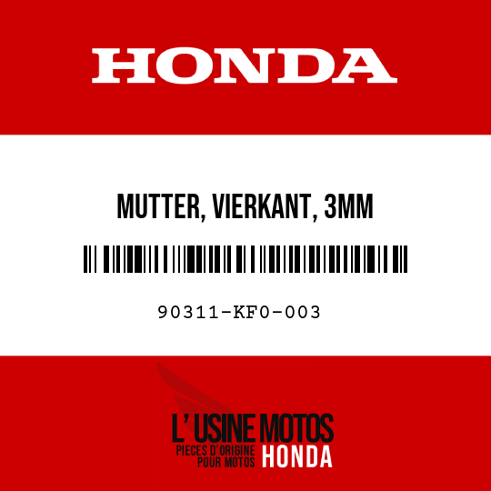 image de 90311-KF0-003 MUTTER, VIERKANT, 3MM