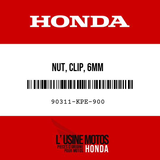 image de 90311-KPE-900 NUT, CLIP, 6MM