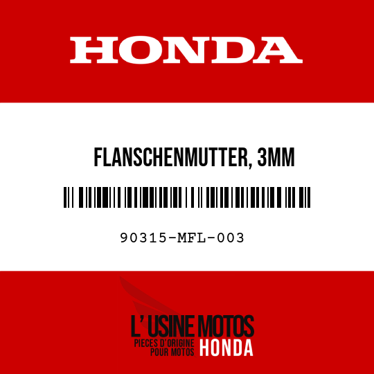 image de 90315-MFL-003 FLANSCHENMUTTER, 3MM