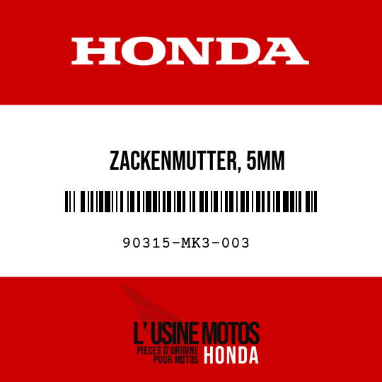 image de 90315-MK3-003 ZACKENMUTTER, 5MM