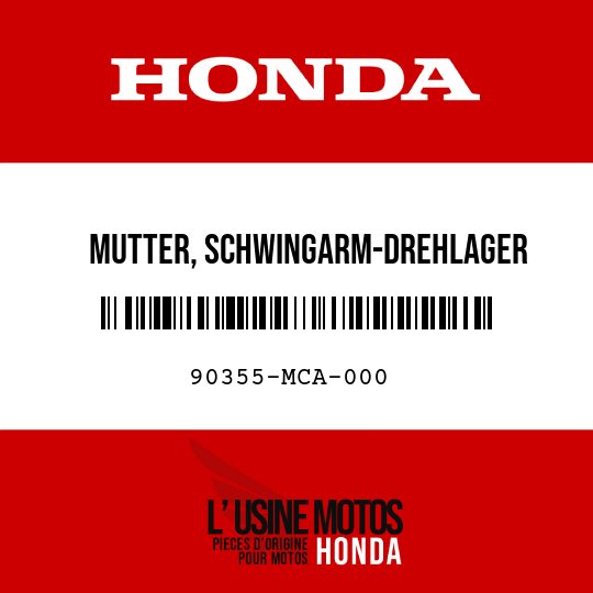 image de 90355-MCA-000 MUTTER, SCHWINGARM-DREHLAGER