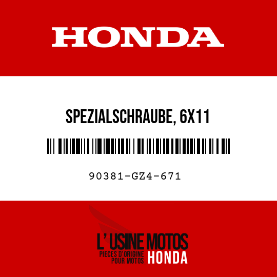 image de 90381-GZ4-671 SPEZIALSCHRAUBE, 6X11