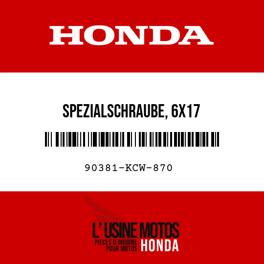 image de 90381-KCW-870 SPEZIALSCHRAUBE, 6X17