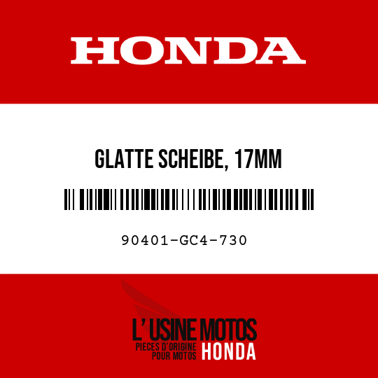 image de 90401-GC4-730 GLATTE SCHEIBE, 17MM
