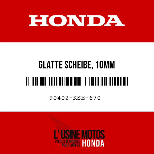 image de 90402-KSE-670 GLATTE SCHEIBE, 10MM