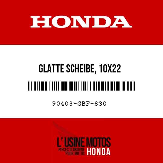 image de 90403-GBF-830 GLATTE SCHEIBE, 10X22