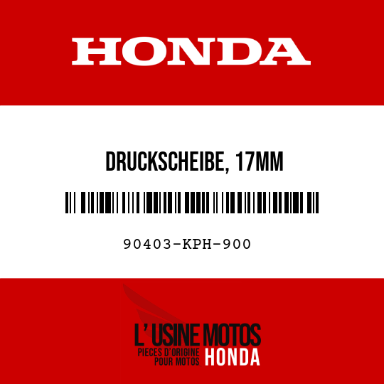 image de 90403-KPH-900 DRUCKSCHEIBE, 17MM