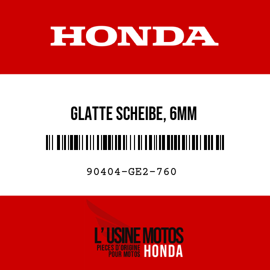 image de 90404-GE2-760 GLATTE SCHEIBE, 6MM