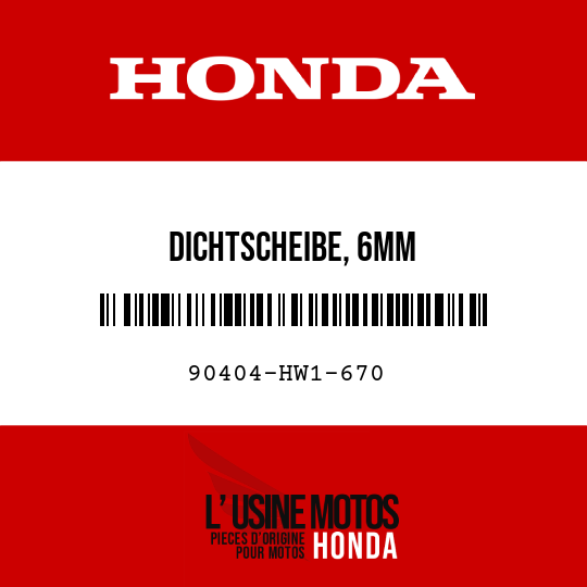 image de 90404-HW1-670 DICHTSCHEIBE, 6MM