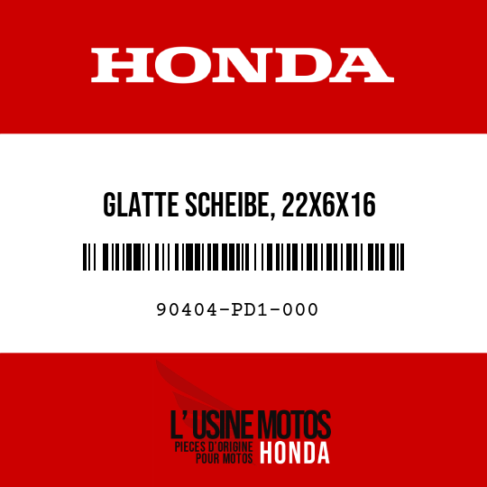 image de 90404-PD1-000 GLATTE SCHEIBE, 22X6X16