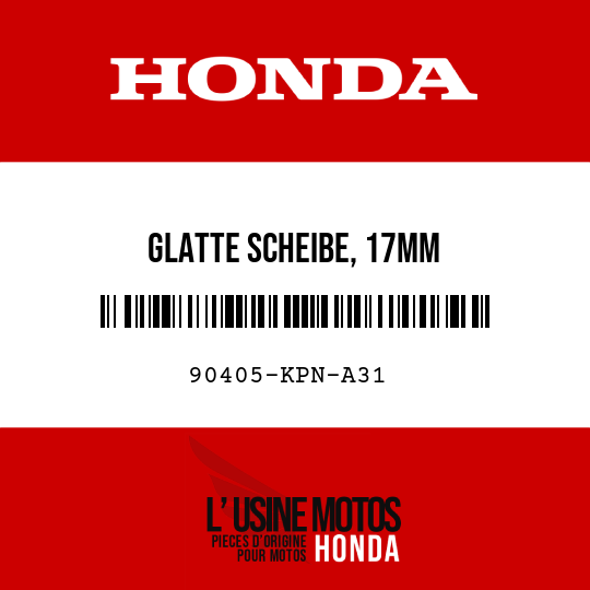 image de 90405-KPN-A31 GLATTE SCHEIBE, 17MM