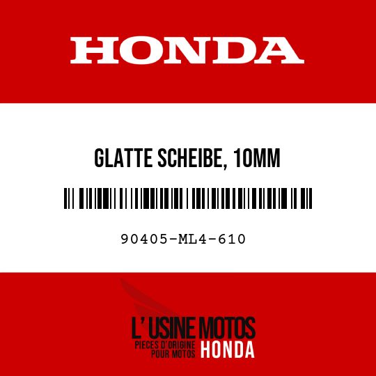 image de 90405-ML4-610 GLATTE SCHEIBE, 10MM