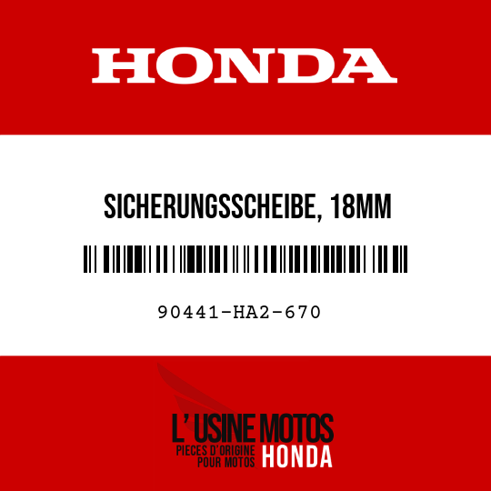 image de 90441-HA2-670 SICHERUNGSSCHEIBE, 18MM