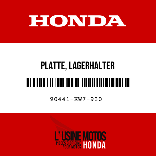 image de 90441-KW7-930 PLATTE, LAGERHALTER