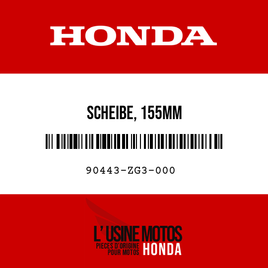 image de 90443-ZG3-000 SCHEIBE, 155MM