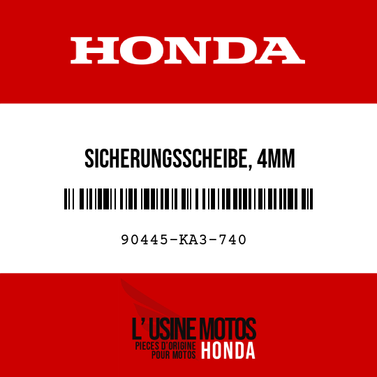 image de 90445-KA3-740 SICHERUNGSSCHEIBE, 4MM